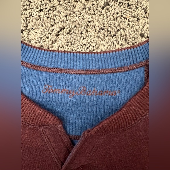 Tommy Bahama Flip Coast Abaco Reversible Sweater In Merlot Blue Men’s Size XL - Picture 5 of 7